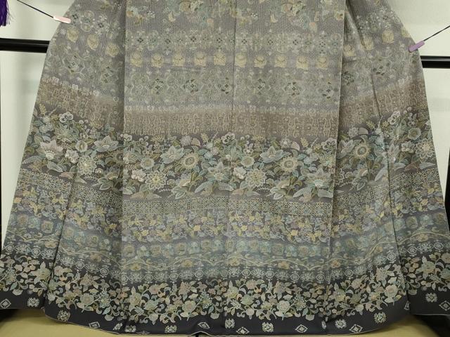 平和屋本店●極上 中国三大刺繍 スワトウ刺繍 汕頭刺繍 訪問着 更紗花鳥文 暈し染め 金糸 逸品 DZAB5866kh6