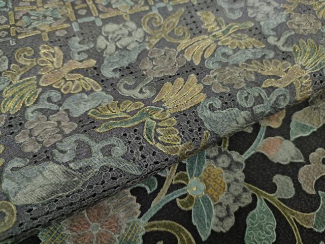 平和屋本店●極上 中国三大刺繍 スワトウ刺繍 汕頭刺繍 訪問着 更紗花鳥文 暈し染め 金糸 逸品 DZAB5866kh6