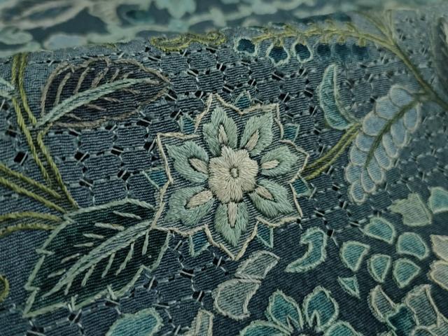 平和屋本店●極上 中国三大刺繍 スワトウ刺繍 汕頭刺繍 総刺繍 訪問着 更紗花横段文 暈し染め 金糸 大丸扱い 逸品 未使用 DZAB5867kh6