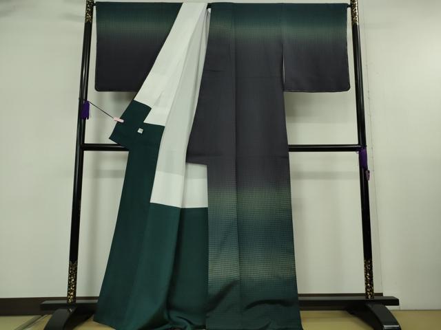 平和屋本店●極上 伝統工芸士 曽根武勇 訪問着 お召地 吉野間道 暈し染め 逸品 DZAB5870kh6