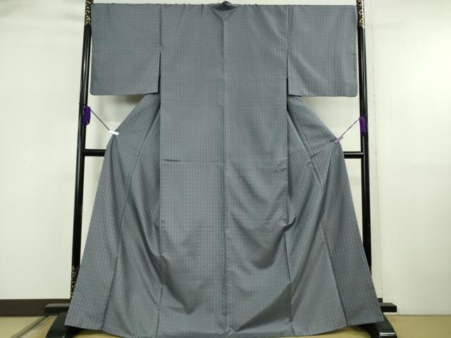平和屋本店●極上 さつま花織 薩摩花絣 紬 色無地 藍墨茶色 証紙付き 逸品 DZAB5871kh6