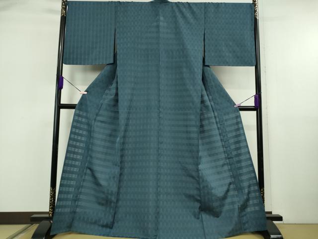 平和屋本店*希少 沖縄県最高級織物 夏物 首里花倉織 首里織 花織・絽織・紗織 濃い紺鼠色 逸品 DZAB5872kh6