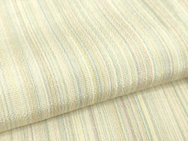 平和屋着物▽極上 本塩沢 やまだ織 200色 単衣 縞 逸品 DZAB5876kh6