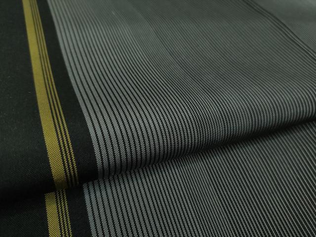 平和屋本店●極上 繭蚕 黄八丈 黒八丈 紬 平織 間道 証紙付き 逸品 DZAB5880kh6