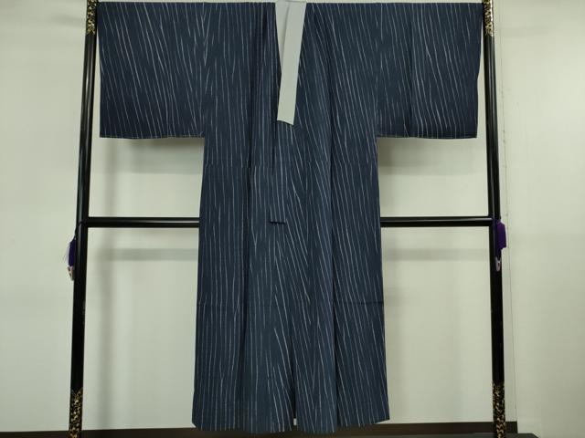 平和屋本店▽極上 男性 本塩沢・長襦袢セット 単衣 キングサイズ 伝統工芸士 中島清志 中田屋 120亀甲 三越 証紙付 逸品 未使用DZAB5895kh6