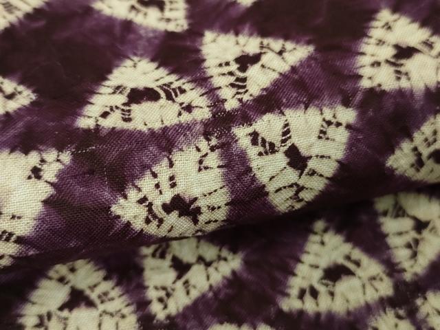 平和屋着物∞極上 岩手の匠 草紫堂 南部絞り 紫根染 羽織 綿 逸品 DZAB5905kh6