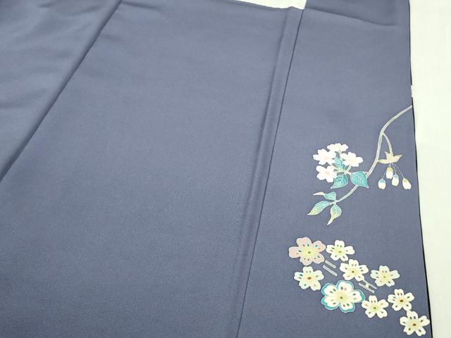 平和屋本店●極上 本加賀友禅作家 寺井英世 訪問着 かすみ 黒地 ロング丈 証紙付き 逸品 未使用 DZAB5907kh6