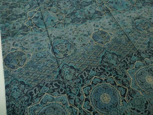 平和屋本店●極上 中国三大刺繍 スワトウ刺繍 汕頭刺繍 訪問着 更紗花鳥舞蝶文 金糸 逸品 DZAB5910kh6