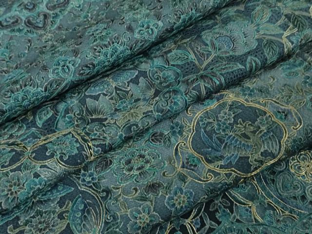 平和屋本店●極上 中国三大刺繍 スワトウ刺繍 汕頭刺繍 訪問着 更紗花鳥舞蝶文 金糸 逸品 DZAB5910kh6