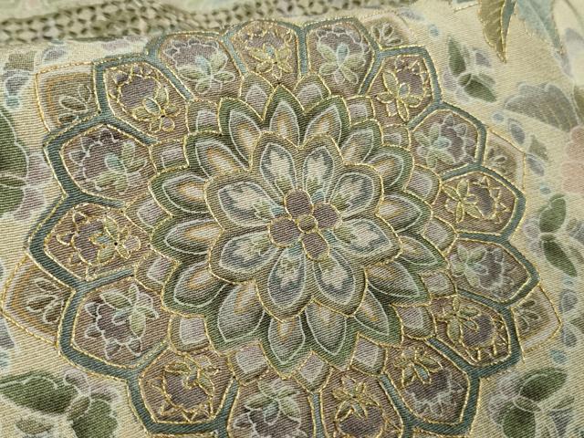 平和屋本店●極上 中国三大刺繍 スワトウ刺繍 汕頭刺繍 訪問着 正倉院更紗花文 金糸 逸品 未使用 DZAB5911kh6