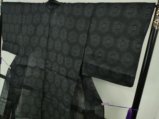 平和屋本店*極上 夏物 重要無形文化財 本場宮古上布 苧麻 亀甲柄 逸品 DZAB5924kh6
