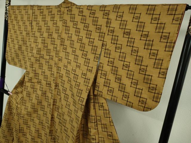 平和屋本店●極上 国指定重要無形文化財 本場久米島紬 手織 草木染 証紙付き 逸品 DZAB5936kh6