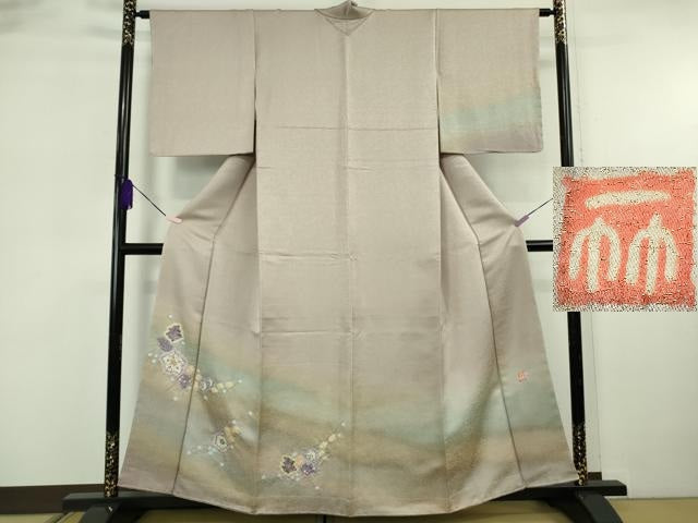 平和屋着物●極上 久保田一竹 幻の辻が花 訪問着 暈し染め 金通し地 逸品 未使用 DZAB5941kh6