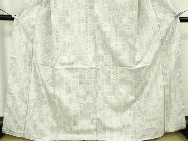 平和屋本店●極上 本場大島紬 白大島 白絣 結かすり 窪田織物謹製 ますいわ屋扱い 証紙付き 逸品 未使用 DZAB5945kh6