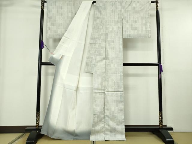 平和屋本店●極上 本場大島紬 白大島 白絣 結かすり 窪田織物謹製 ますいわ屋扱い 証紙付き 逸品 未使用 DZAB5945kh6