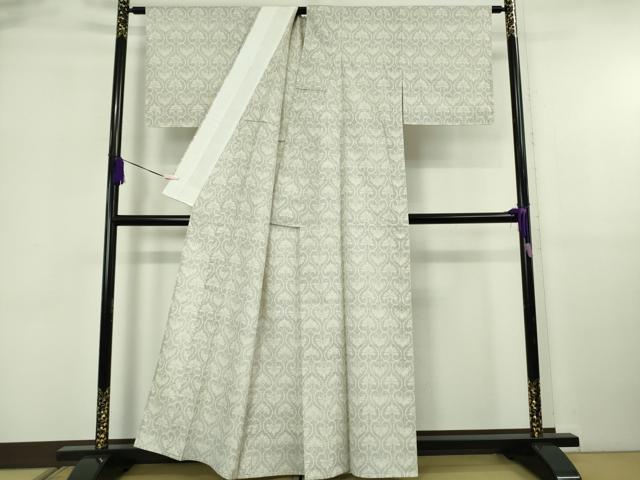 平和屋本店▽極上 本場結城紬 重要無形文化財 単衣 100亀甲 宝相華 逸品 未使用 DZAB5947kh6