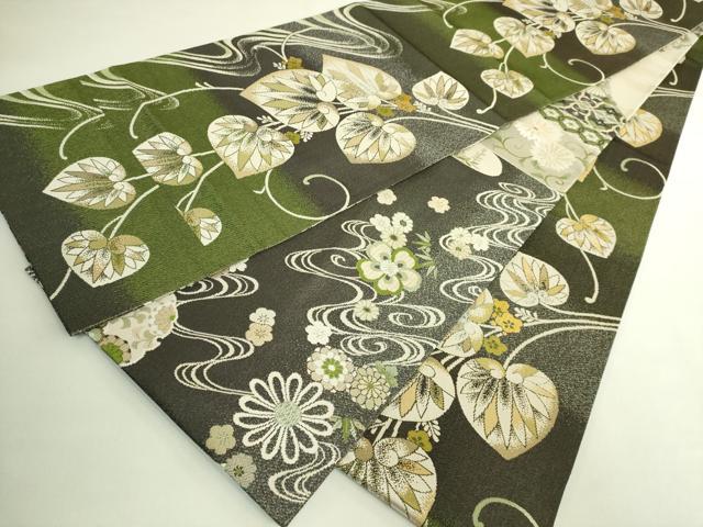 平和屋着物●極上 両面 全通柄袋帯 七宝花文 葵 金糸 やまと誂製 逸品 DZAB5951kh6
