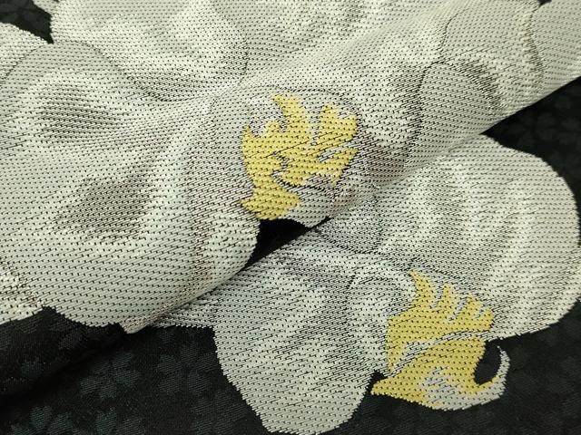 平和屋着物●極上 六通柄袋帯 胡蝶蘭 黒地 金銀糸 逸品 DZAB5957kh6