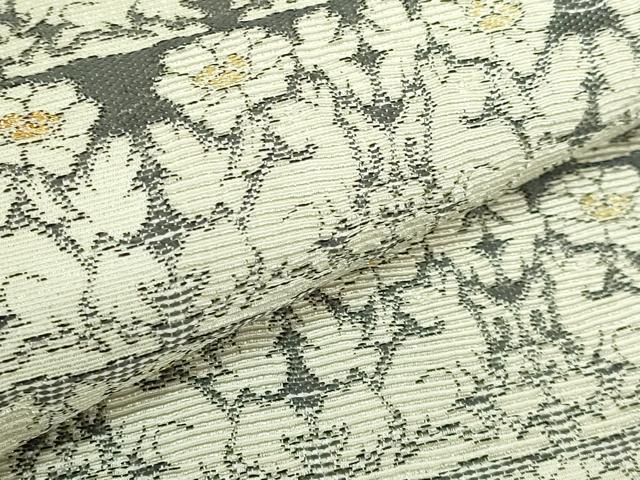 平和屋着物●極上 六通柄袋帯 輪奈織 花兎 金糸 逸品 DZAB5975kh6