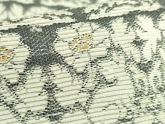 平和屋着物●極上 六通柄袋帯 輪奈織 花兎 金糸 逸品 DZAB5975kh6