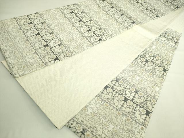 平和屋着物●極上 六通柄袋帯 輪奈織 花兎 金糸 逸品 DZAB5975kh6