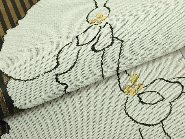 平和屋本店●極上 世界的人形師 辻村寿三郎 ジュサブロー 六通柄袋帯 胡蝶蘭 金糸 逸品 DZAB5976kh6
