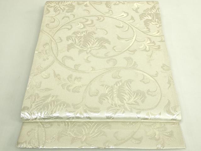 平和屋着物●極上 澤屋重兵衛 六通柄袋帯 花唐草 銀糸 証紙付き 逸品 DZAB5979kh6