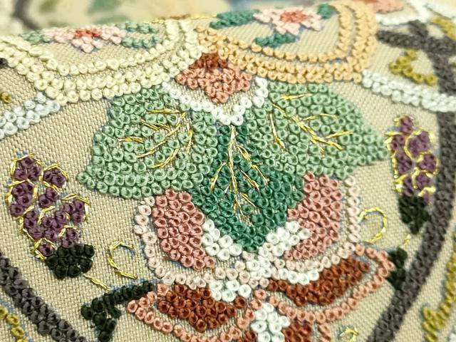 平和屋本店●極上 中国三大刺繍 総相良刺繍 総刺繍 袋帯 正倉院花文 金糸 逸品 DZAB5984kh6