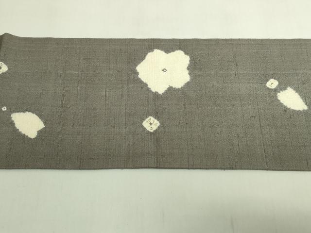 平和屋着物●極上 十日町 名門青柳謹製 赤城紬 九寸名古屋帯 絞り 舞桜 灰色地 逸品 DZAB5990kh6