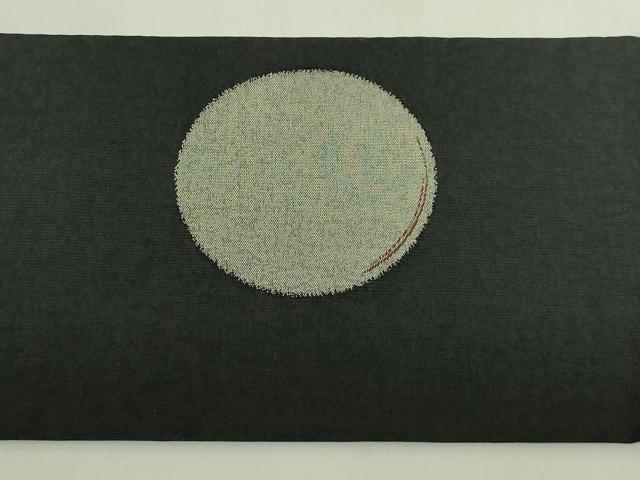 平和屋着物●極上 松田聖子 SEIKOMATSUDA 九寸名古屋帯 丸文 黒地 逸品 DZAB5992kh6
