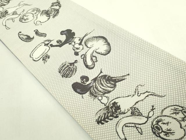 平和屋着物●極上 西陣 中村源織物 源一坊 両面 半幅帯 成り物 金銀糸 逸品 DZAB6004kh6