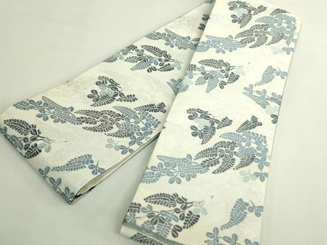 平和屋着物●極上 両面 半幅帯 藍 舞桜 萩 逸品 DZAB6011kh6