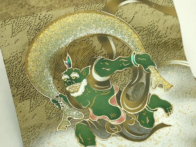 平和屋着物●極上 半幅帯 螺鈿 風神雷神 金彩 逸品 DZAB6018kh6
