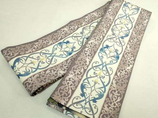 平和屋着物●極上 両面 半幅帯 WAKKA ワッカ 猫 間道 逸品 DZAB6023kh6