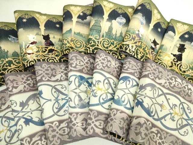 平和屋着物●極上 両面 半幅帯 WAKKA ワッカ 猫 間道 逸品 DZAB6023kh6