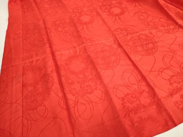 平和屋着物●アンティーク 大正ロマン 長襦袢 袷 花丸地紋 半衿刺繍 逸品 DZAB6032kh6
