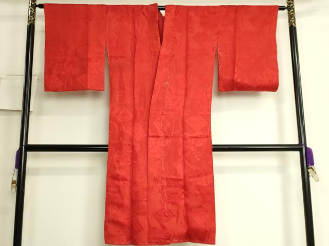 平和屋着物●アンティーク 大正ロマン 長襦袢 袷 花源氏香地紋 逸品 DZAB6033kh6