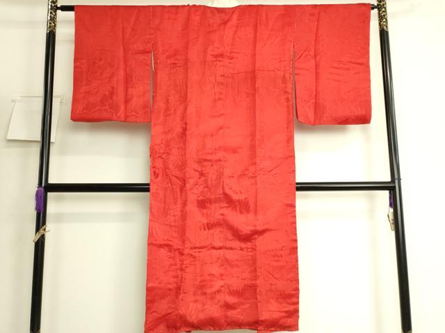 平和屋着物●アンティーク 大正ロマン 長襦袢 袷 飛鶴宝尽くし地紋 逸品 DZAB6034kh6