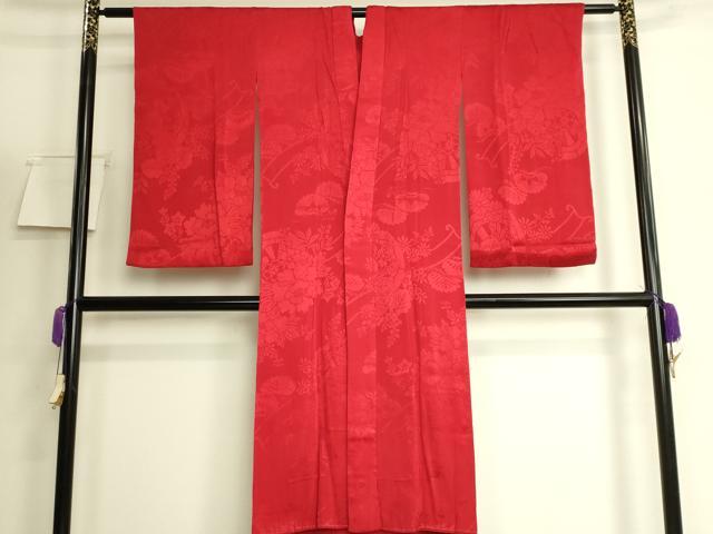 平和屋着物●アンティーク 大正ロマン 長襦袢 袷 花車地紋 逸品 DZAB6037kh6