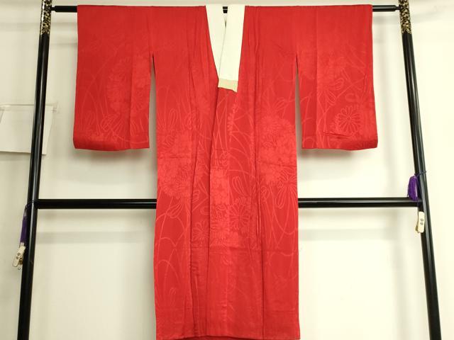 平和屋着物●アンティーク 大正ロマン 長襦袢 袷 花丸地紋 逸品 DZAB6042kh6