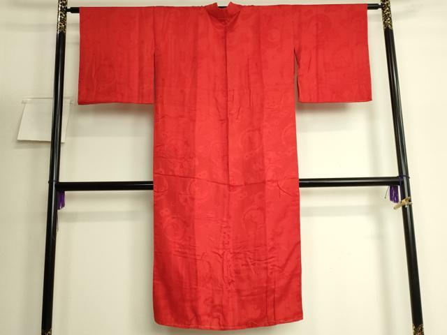 平和屋着物●アンティーク 大正ロマン 長襦袢 袷 飛鶴花地紋 逸品 DZAB6045kh6