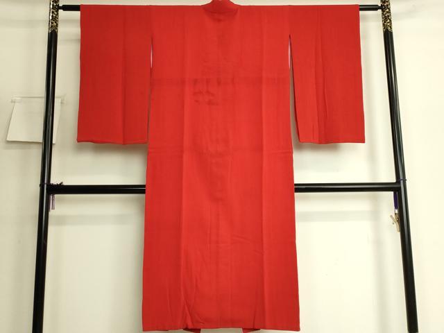 平和屋着物●アンティーク 大正ロマン 長襦袢 袷 色無地 茜色 逸品 DZAB6047kh6