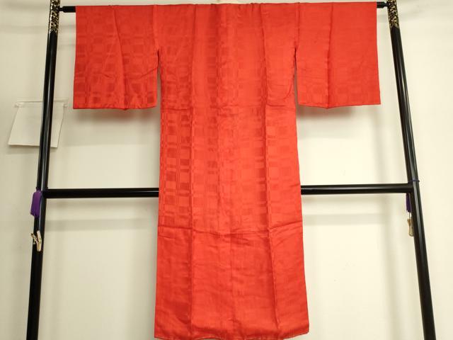 平和屋着物●アンティーク 大正ロマン 長襦袢 袷 変わり市松地紋 逸品 DZAB6049kh6