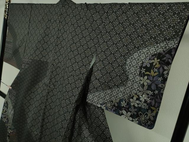 平和屋着物●極上 本場縞大島紬 染大島 訪問着 名物裂 舞花文 堀之内織物謹製 証紙付き 逸品 未使用 DZAB6062kh6