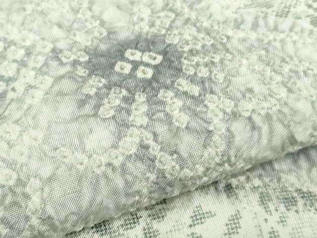 平和屋本店●極上 本場縞大島紬 染大島 白大島 絞り 舞花文 堀之内織物謹製 まるやま扱い 証紙付き 逸品 未使用 DZAB6063kh6