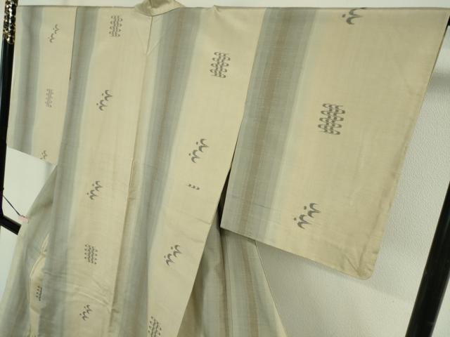 平和屋着物▽極上 本場琉球絣 紬 単衣 野原俊雄作 手おり 証紙付き 逸品 未使用 DZAB6065kh6