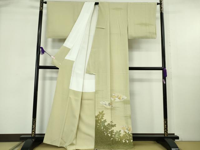 平和屋着物●極上 人間国宝・羽田登喜男 訪問着 鴛鴦 暈し染め 金彩 さが美扱い 逸品 未使用 DZAB6092kh6