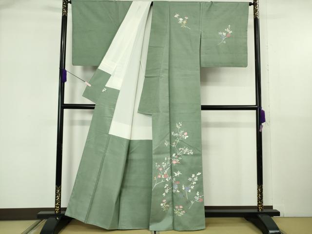 平和屋本店●極上 本加賀友禅作家 成竹登茂男 石川県指定無形文化財 牛首紬 白山工房 手織 訪問着 銀座おゝぎ屋 証紙付き 逸品 DZAB6099kh6