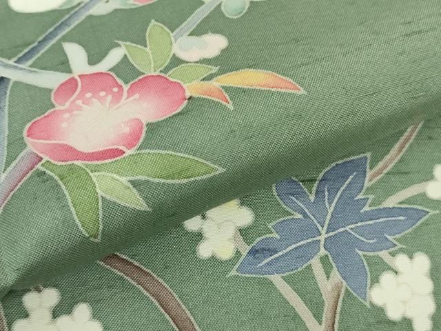 平和屋本店●極上 本加賀友禅作家 成竹登茂男 石川県指定無形文化財 牛首紬 白山工房 手織 訪問着 銀座おゝぎ屋 証紙付き 逸品 DZAB6099kh6