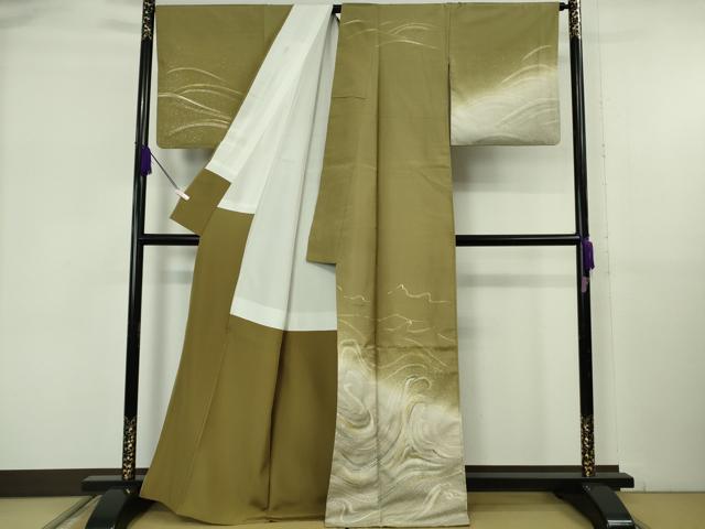 平和屋着物●極上 現代の名工 京友禅 村田道宣 石川県指定無形文化財 牛首紬 白山工房 手織り 訪問着 手描き 逸品 DZAB6100kh6